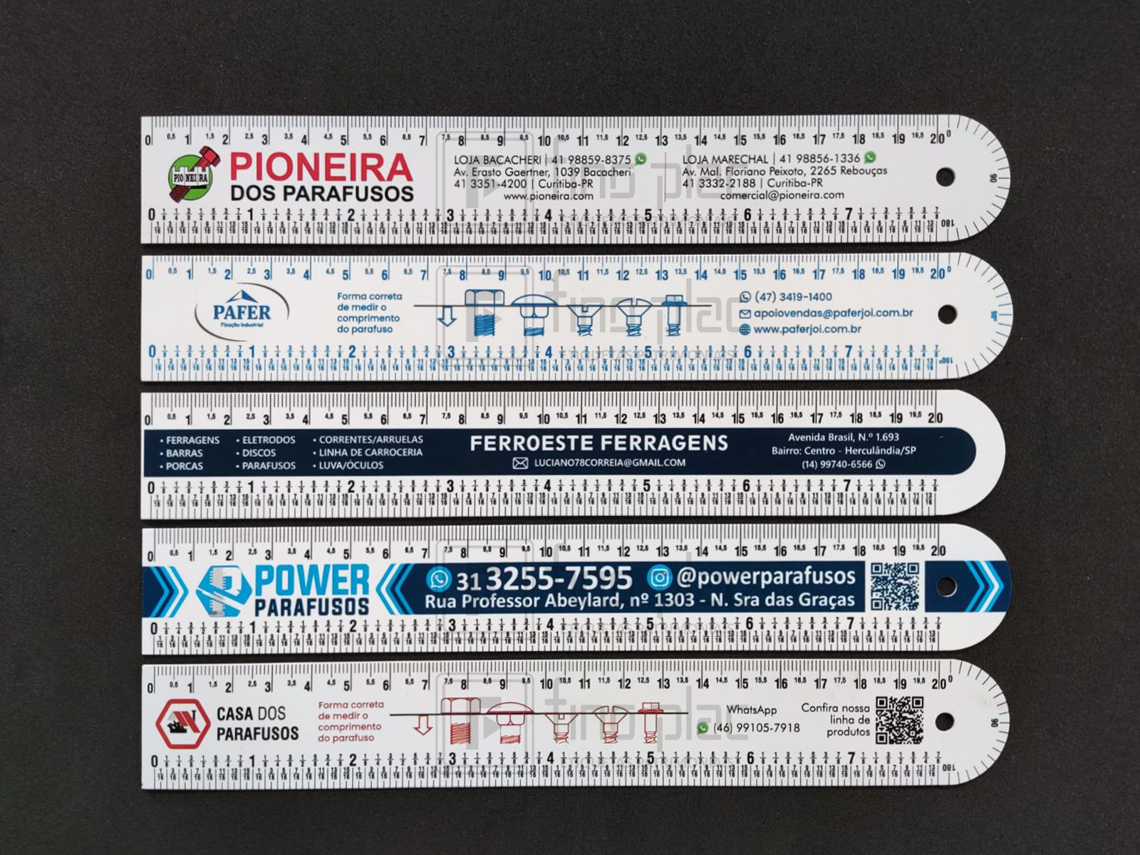 Brinde Corporativo: Réguas personalizadas em alumínio anodizado ou PVC