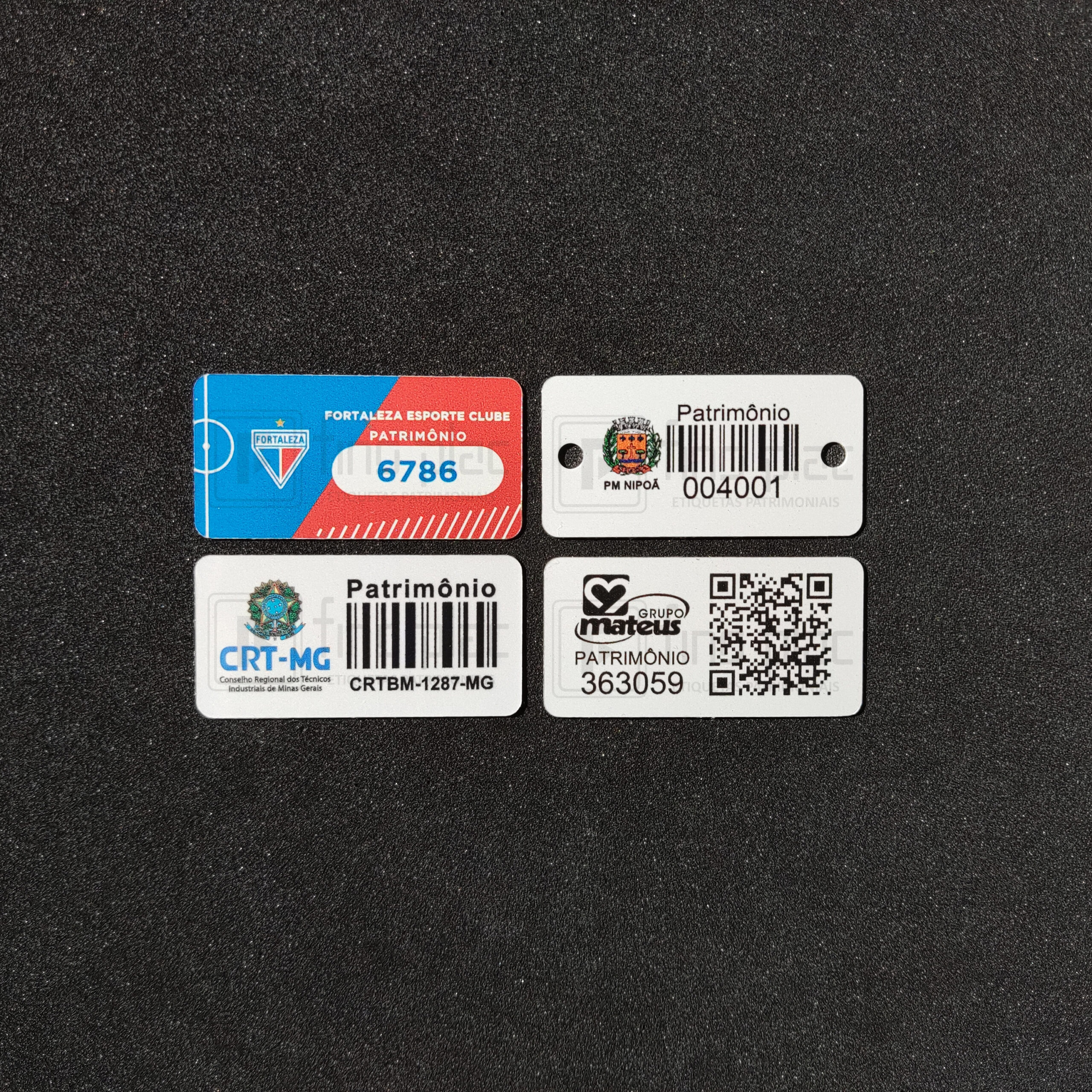 Etiqueta de Patrimônio em Alumínio Anodizado