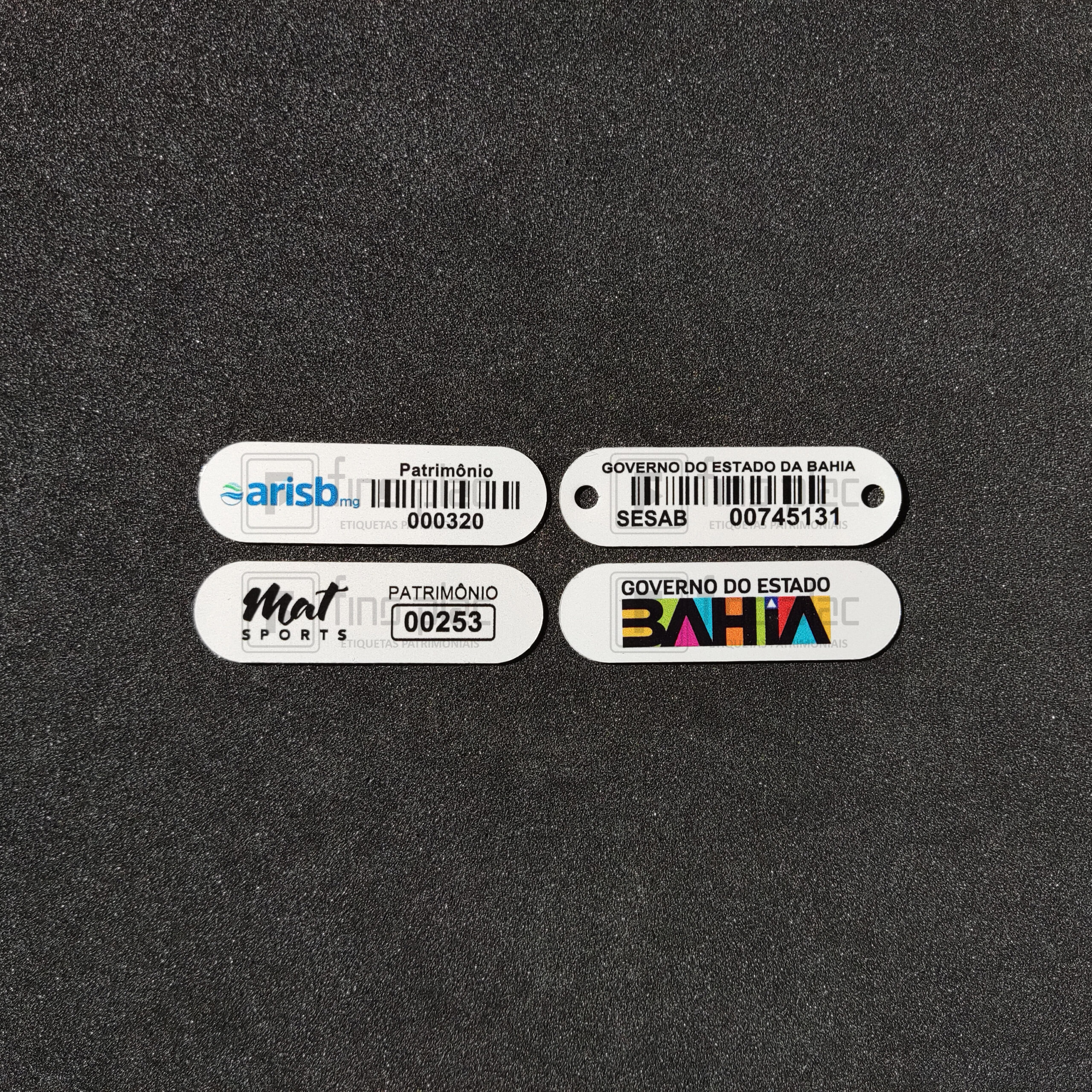 Etiqueta de Patrimônio em Alumínio Anodizado