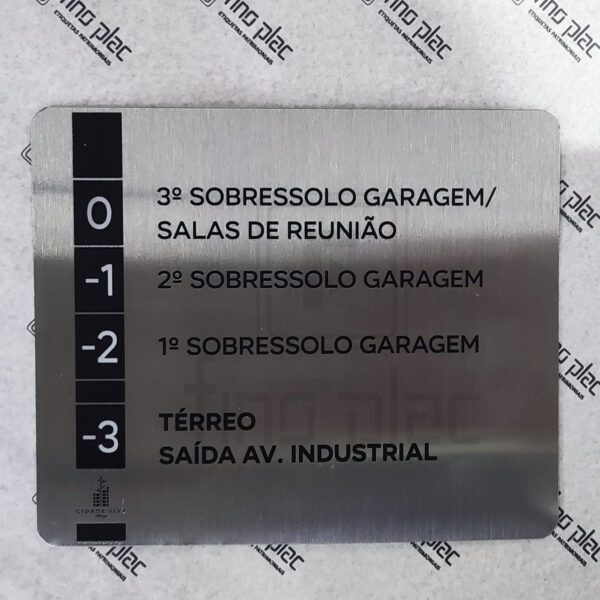 Placa para Elevadores e informativos