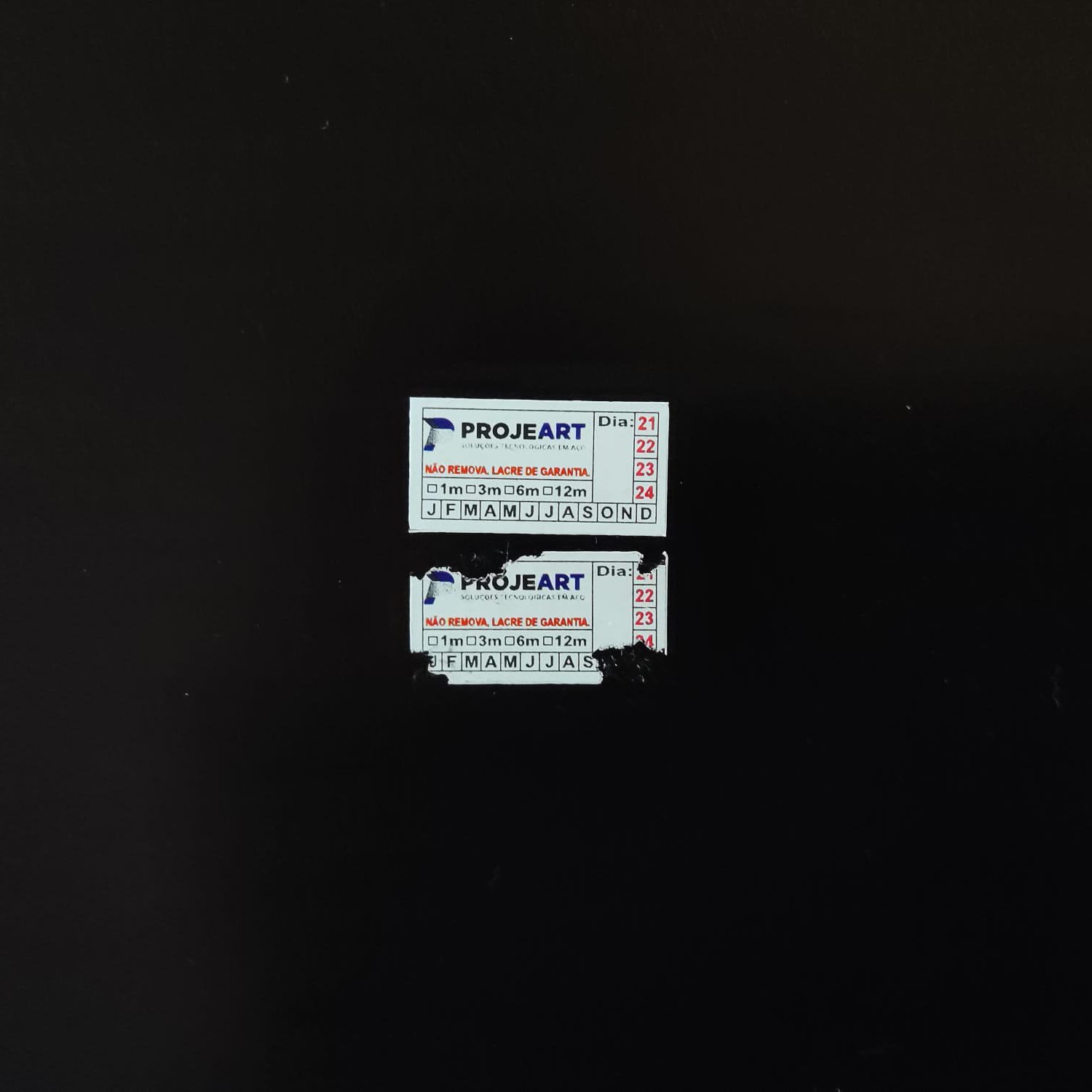 Etiqueta de segurança casca de ovo, também conhecida como PVC Destrutivel