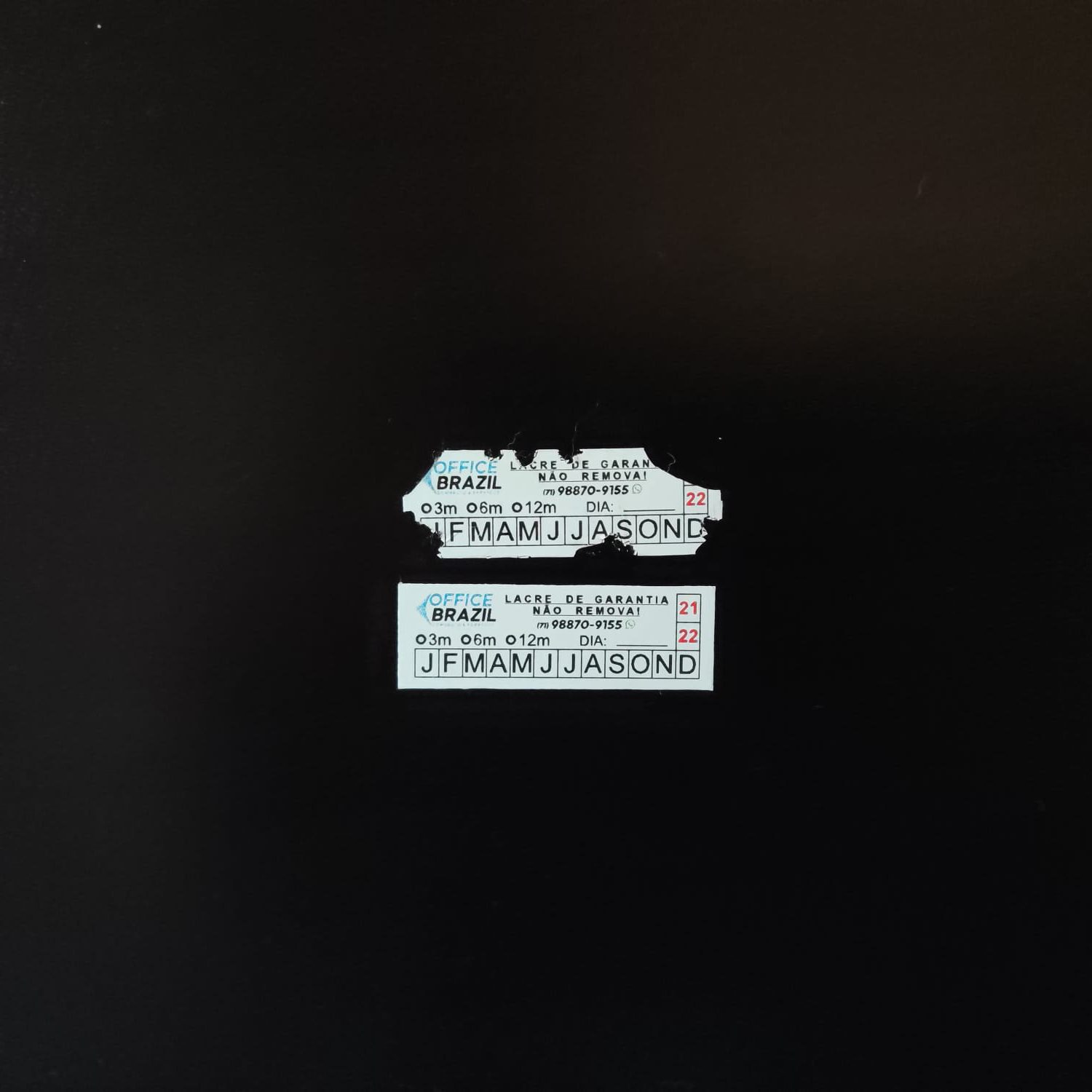 Etiqueta de segurança casca de ovo, também conhecida como PVC Destrutivel