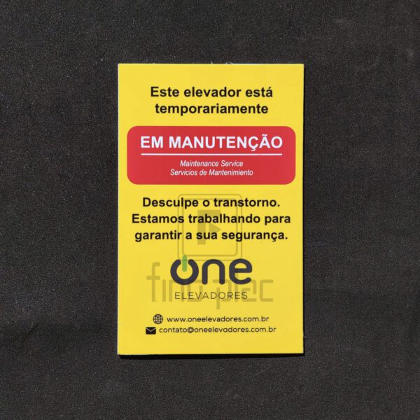 Placa para Elevadores e informativos