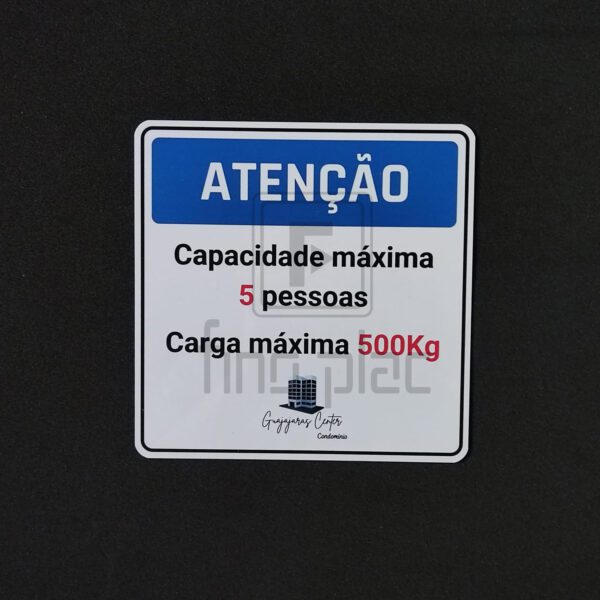 Placa para Elevadores e informativos